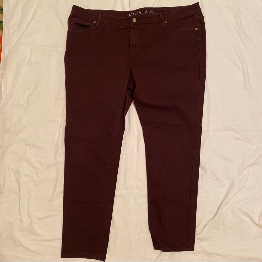 Burgundy Skinny Jeans
